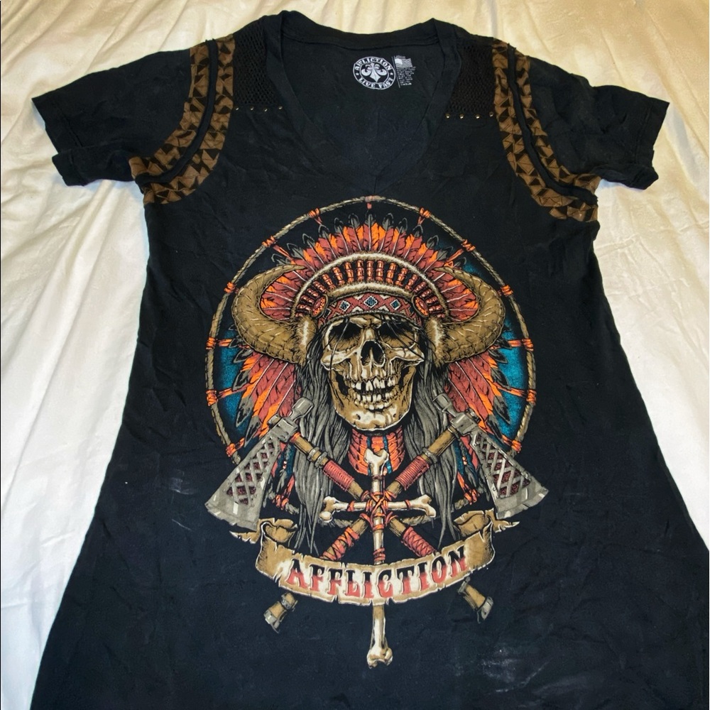 Affliction - Size Large Ladies Short Sleeve